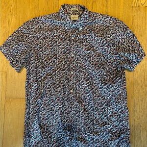 J. Crew Black and White Floral Casual Button Down Shirt